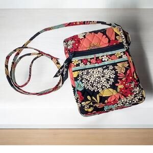 Vera Bradley Retired “Happy Snails” Quilted Floral Crossbody Bag Flap Front